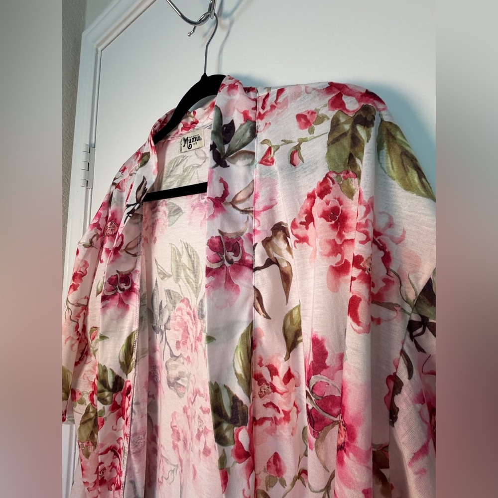 Show Me Your Mumu Brie Robe Garden of Blooms Floral Sz O/S Lounge Coastal - Picture 3 of 5